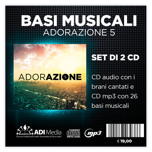 ADORAZIONE 5 CD AUDIO + CD MP3 CON 26 BASI MUSICALI