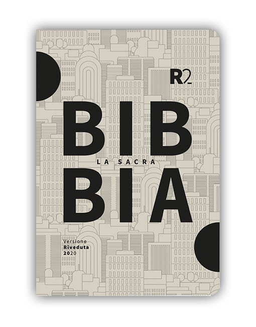 BIBBIA RIVEDUTA 2020 (R2) Tascabile, Effetto Tessuto Nero/Beige "Città"