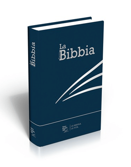 BIBBIA N.R. SG32227: Tascabile rigida illustrata blu, cm. 11x17