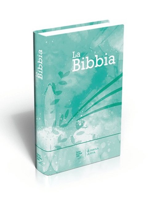 BIBBIA N.R. SG32226: Tascabile rigida illustrata verde tiffany, cm. 11x17